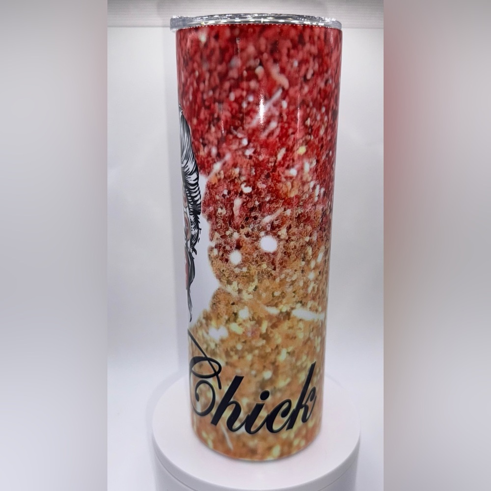 ✨ Chiefs Chick 20oz Glitter Tumbler | Stainless Steel Cup ✨